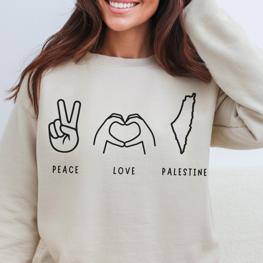 Peace, Love, Palestine Crewneck